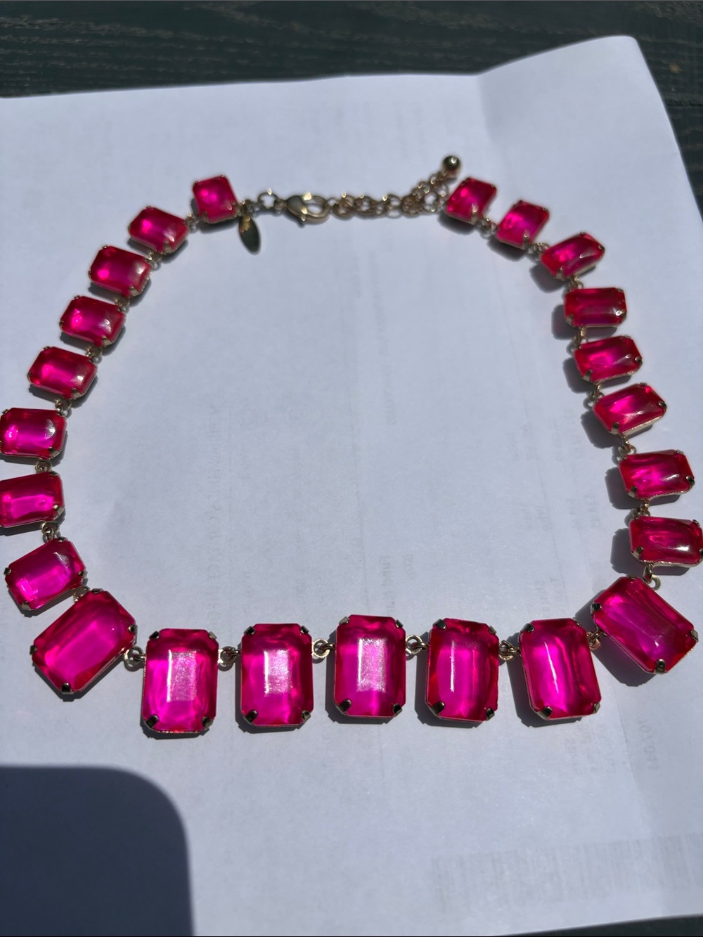 Tasha Hot Pink and Gold Statement Necklace